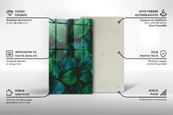 Üveg vágódeszka Dzsungel levelei