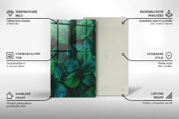 Üveg vágódeszka Dzsungel levelei