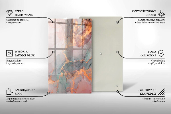 Üveg vágódeszka Márvány arannyal