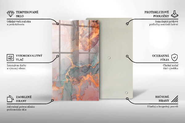 Üveg vágódeszka Márvány arannyal