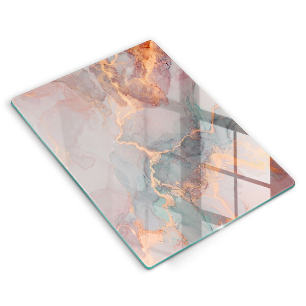 Üveg vágódeszka Márvány arannyal