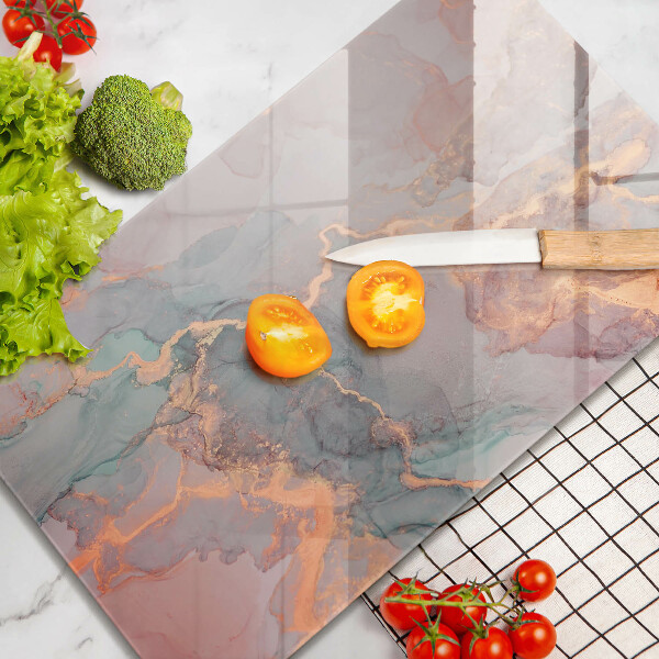 Üveg vágódeszka Márvány arannyal