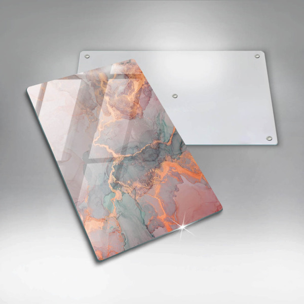 Üveg vágódeszka Márvány arannyal