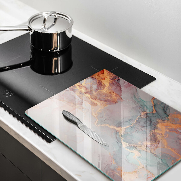 Üveg vágódeszka Márvány arannyal