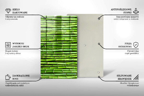 Üveg vágódeszka Természetes bambuszok