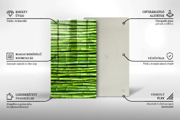 Üveg vágódeszka Természetes bambuszok