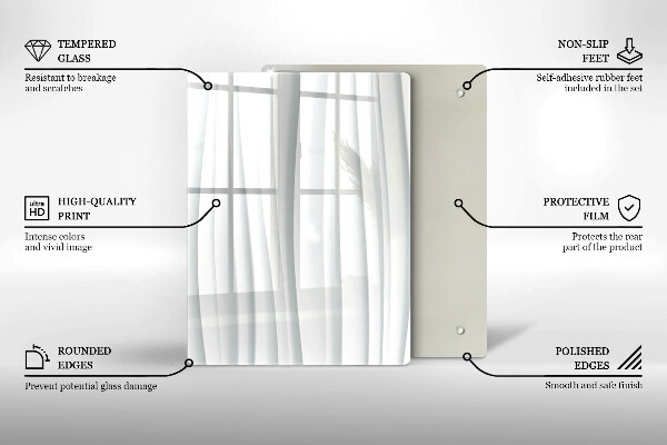 Üveg vágódeszka Monstera levelek