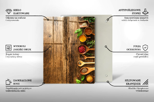 Üveg vágódeszka Fa táblák és levelek