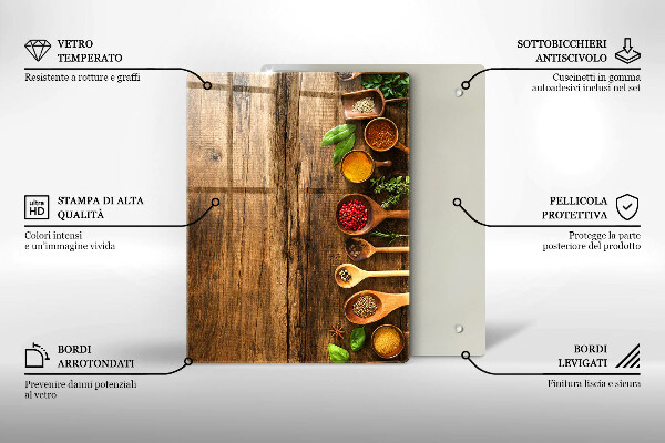 Üveg vágódeszka Fa táblák és levelek