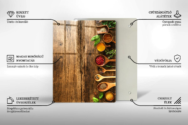 Üveg vágódeszka Fa táblák és levelek