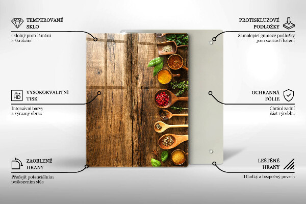 Üveg vágódeszka Fa táblák és levelek