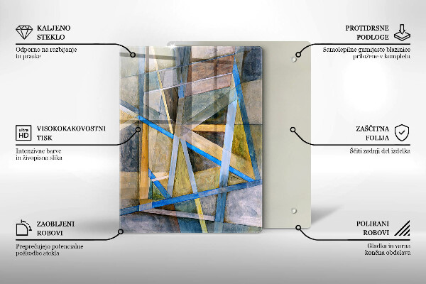 Üveg vágódeszka Absztrakt füst vonalak