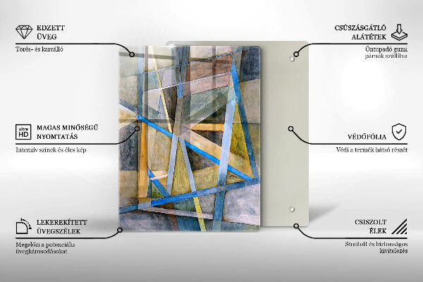 Üveg vágódeszka Absztrakt füst vonalak