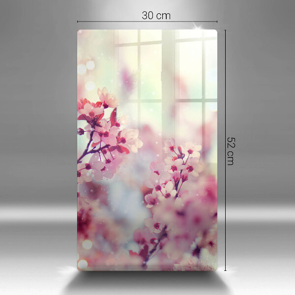 Üveg vágódeszka Tavaszi rózsaszín virágok