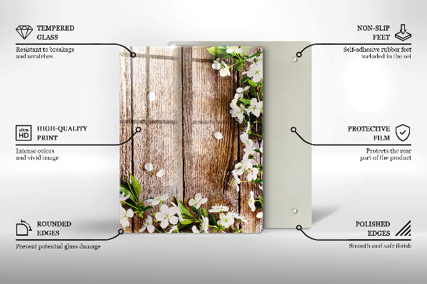 Üveg vágódeszka Napraforgó táblákon