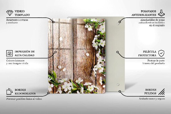 Üveg vágódeszka Napraforgó táblákon