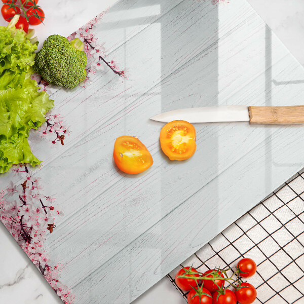 Üveg vágódeszka Virágok a táblákon