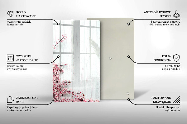 Üveg vágódeszka Virágok a táblákon