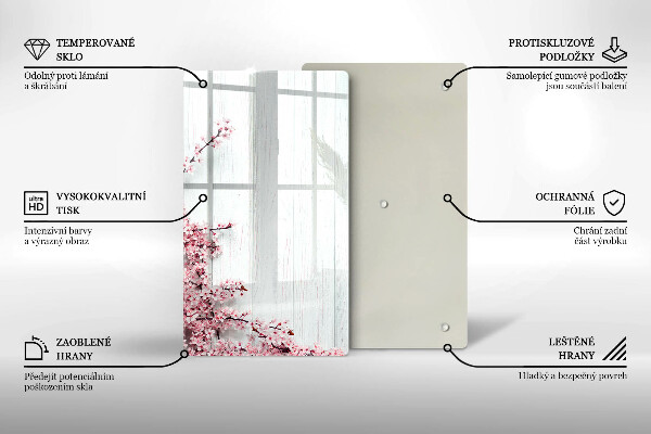 Üveg vágódeszka Virágok a táblákon