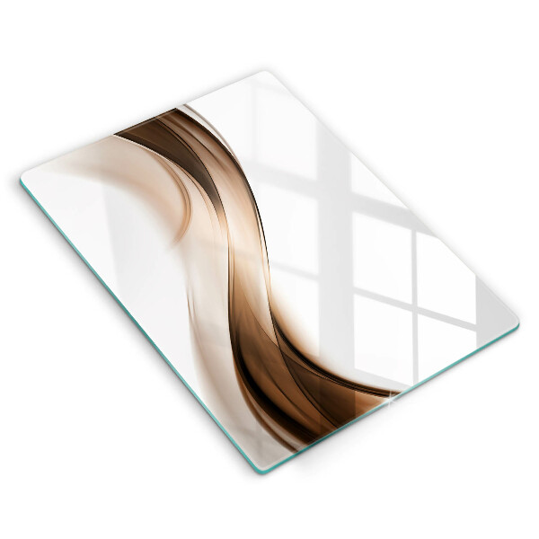 Üveg vágódeszka Absztrakt barna vonalak