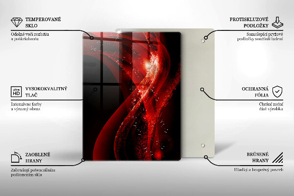 Üveg vágódeszka Absztrakt barna vonalak