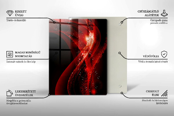 Üveg vágódeszka Absztrakt barna vonalak