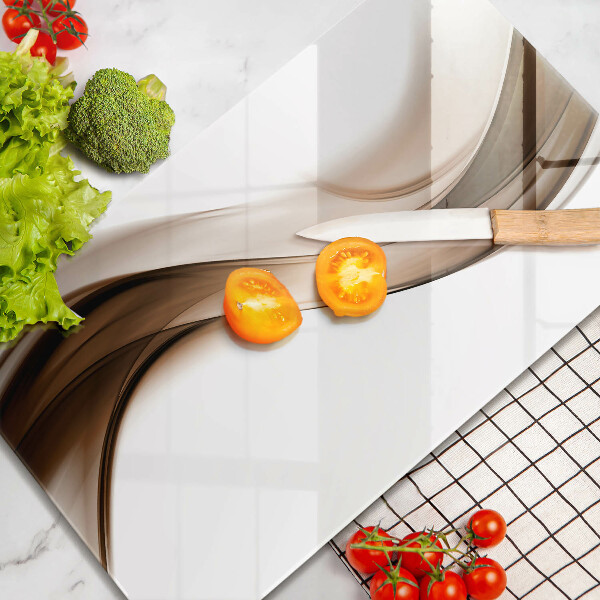 Üveg vágódeszka Absztrakt barna vonalak