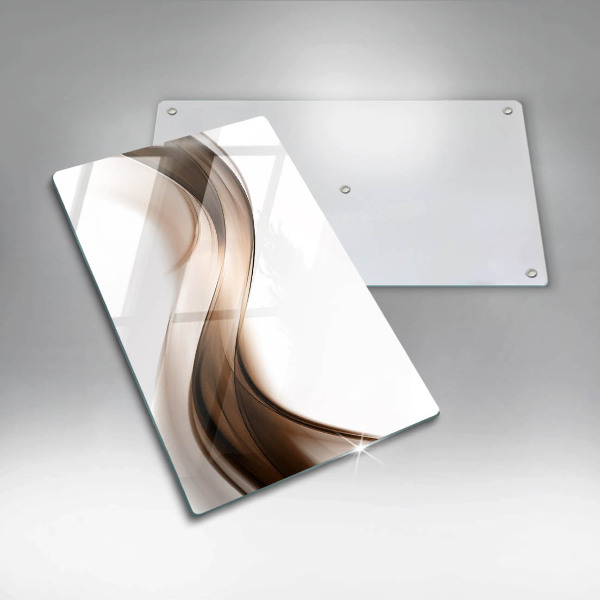 Üveg vágódeszka Absztrakt barna vonalak