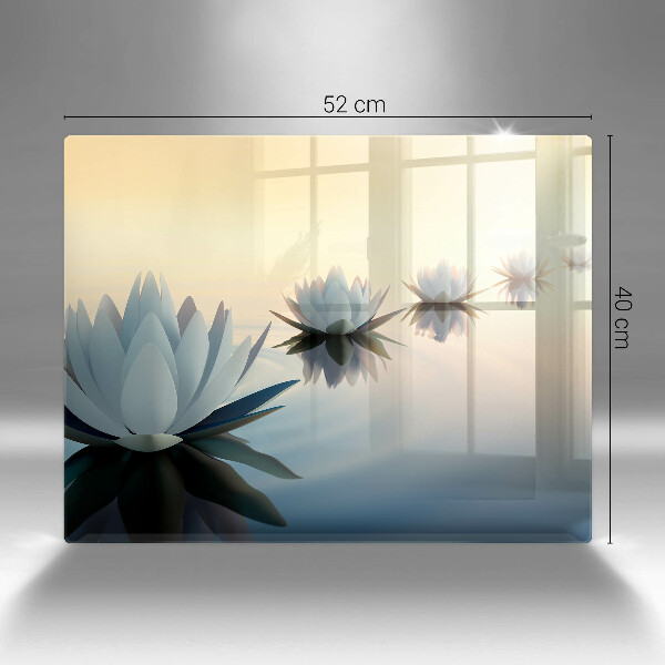 Üveg vágódeszka Liliom virágok a vízen