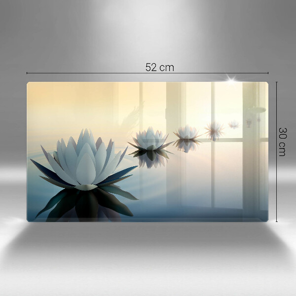 Üveg vágódeszka Liliom virágok a vízen