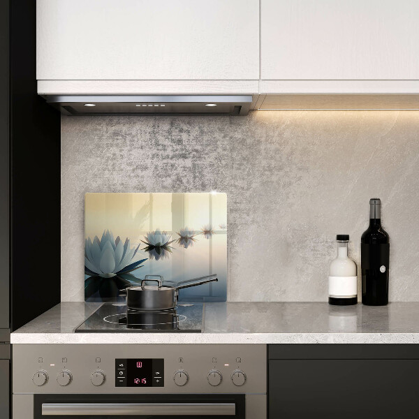 Üveg vágódeszka Liliom virágok a vízen