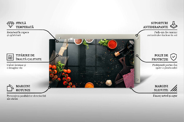 Üveg vágódeszka koktélparadicsom