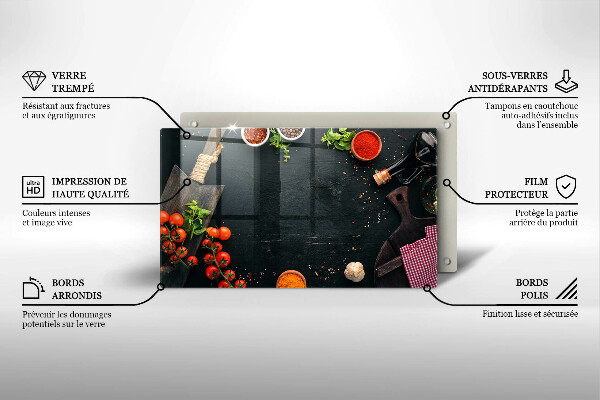 Üveg vágódeszka koktélparadicsom