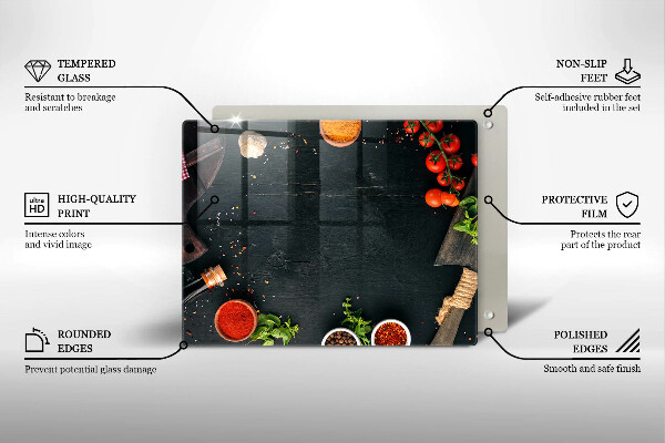 Üveg vágódeszka koktélparadicsom