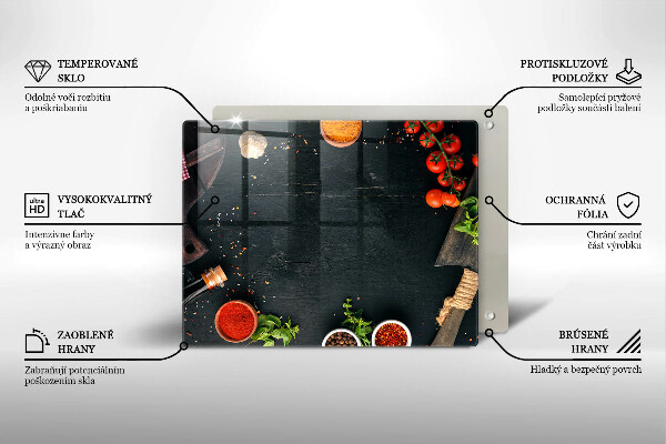 Üveg vágódeszka koktélparadicsom