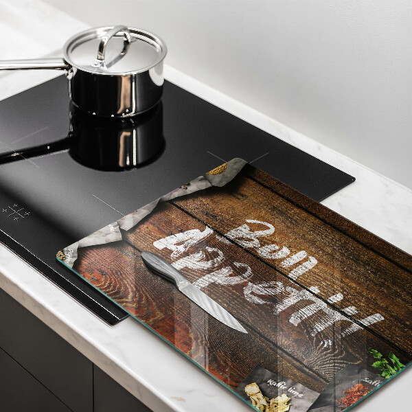 Üveg vágódeszka Bon Appetit feliratos táblák