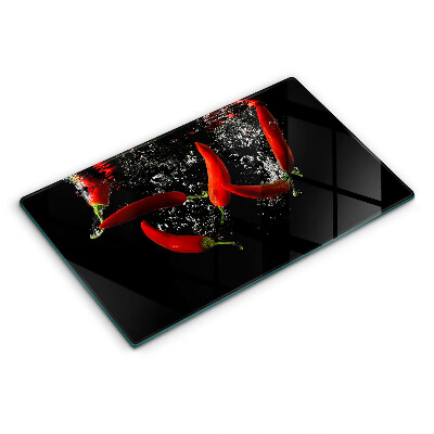 Üveg vágódeszka Chili paprika vízben