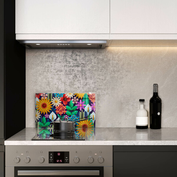 Üveg vágódeszka Virágok rét illusztráció