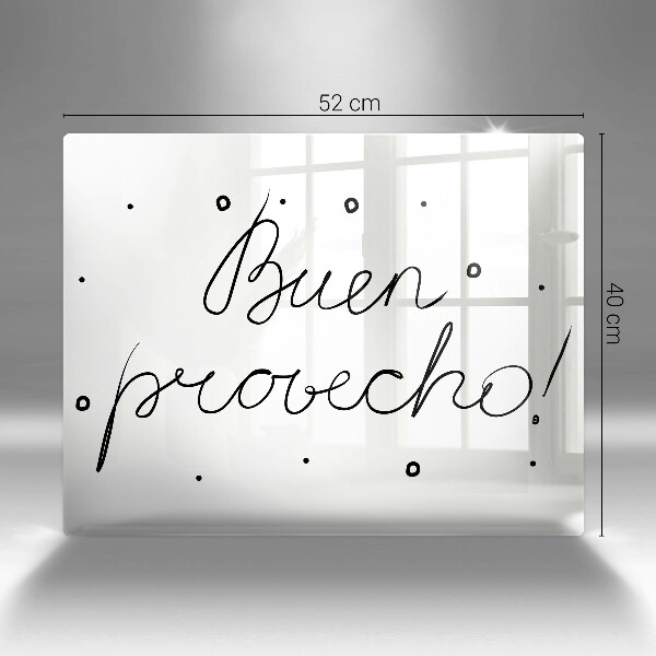 Üveg vágódeszka Buen provecho!