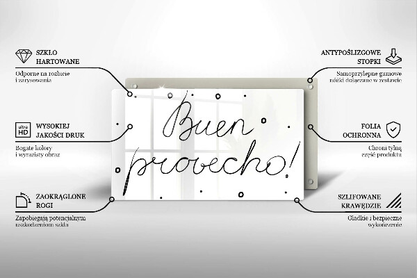 Üveg vágódeszka Buen provecho!