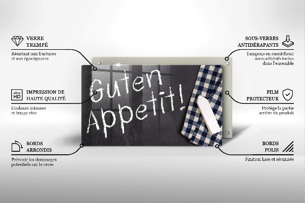 Üveg vágódeszka Guten Appetit!
