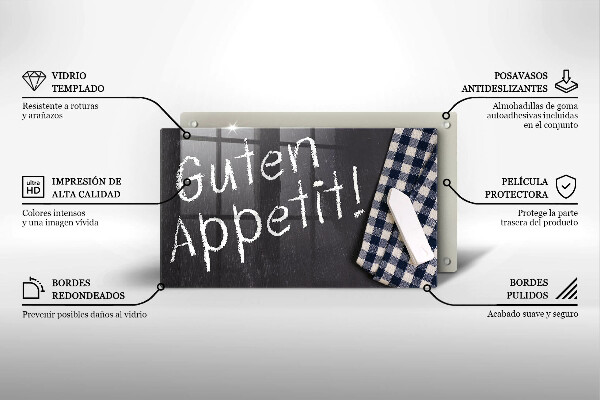 Üveg vágódeszka Guten Appetit!
