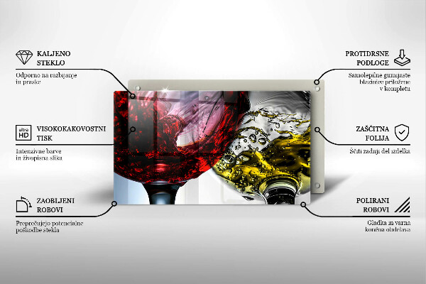 Üveg vágódeszka Pohár bor