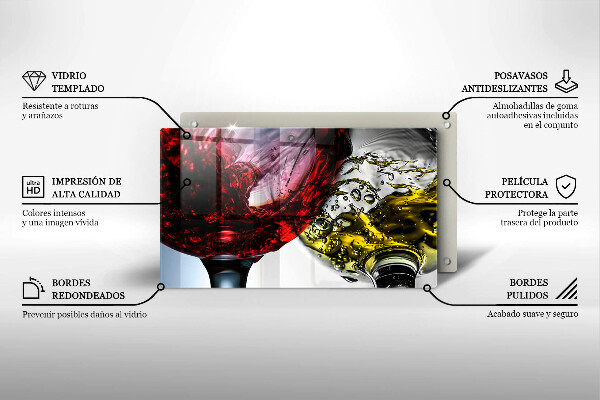 Üveg vágódeszka Pohár bor