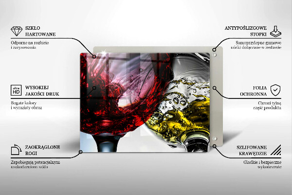 Üveg vágódeszka Pohár bor