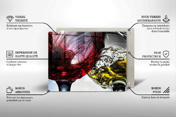 Üveg vágódeszka Pohár bor