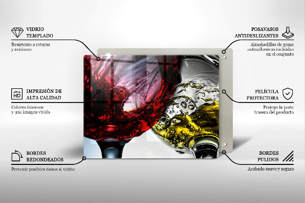 Üveg vágódeszka Pohár bor