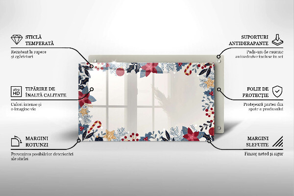 Üveg vágódeszka karácsonyi díszek