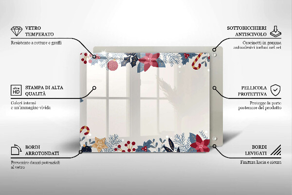 Üveg vágódeszka karácsonyi díszek