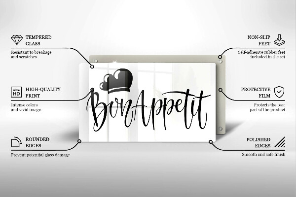 Üveg vágódeszka Bon Appetit